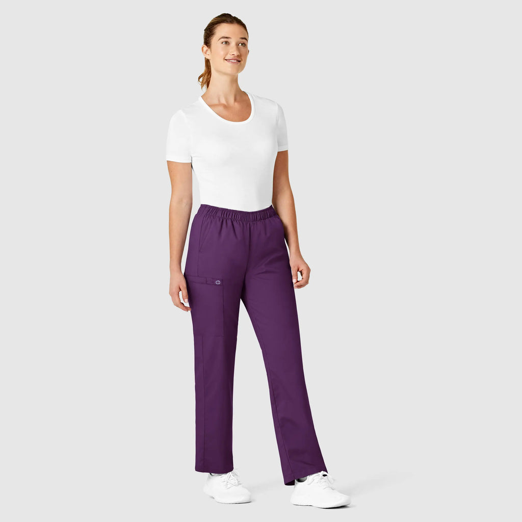 Wink Scrubs Women's Pull-On Cargo Scrub Pant Eggplant | scrub-supply.com