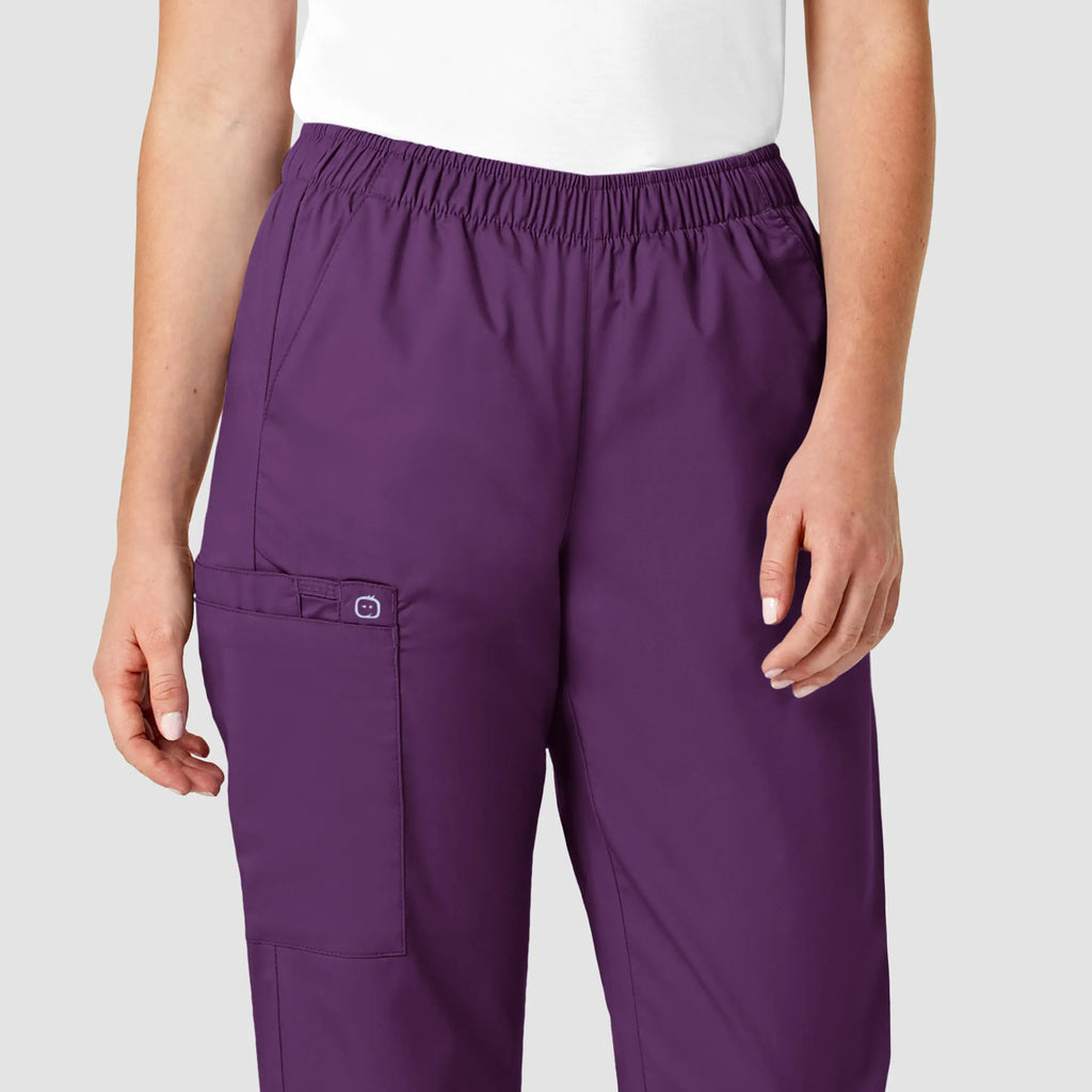 Wink Scrubs Women's Pull-On Cargo Scrub Pant Eggplant | scrub-supply.com