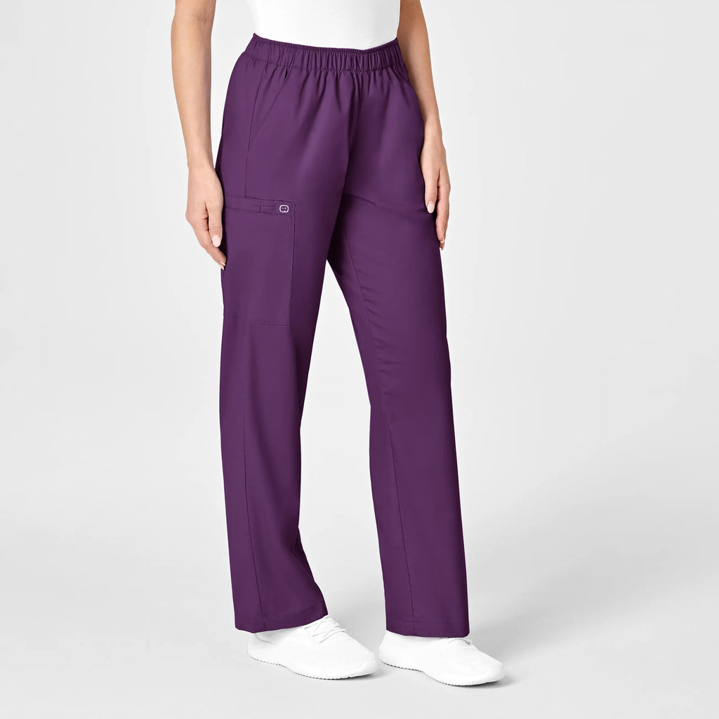 Wink Scrubs Women's Pull-On Cargo Scrub Pant Eggplant | scrub-supply.com