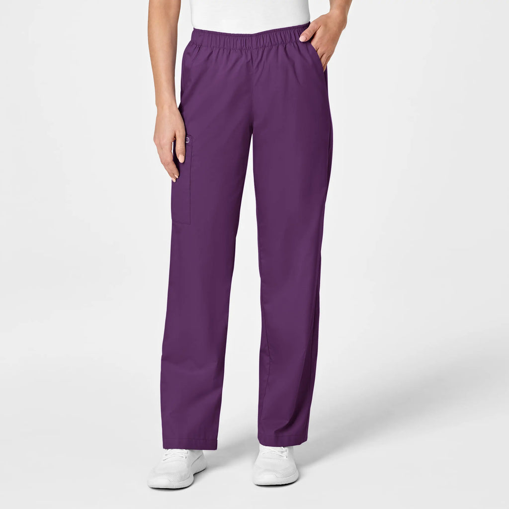 Wink Scrubs Women's Pull-On Cargo Scrub Pant Eggplant | scrub-supply.com