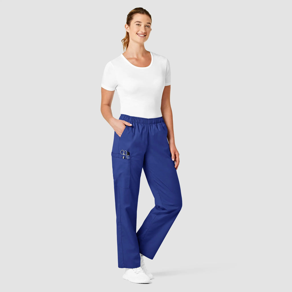 Wink Scrubs Women's Pull-On Cargo Scrub Pant Galaxy Blue | scrub-supply.com