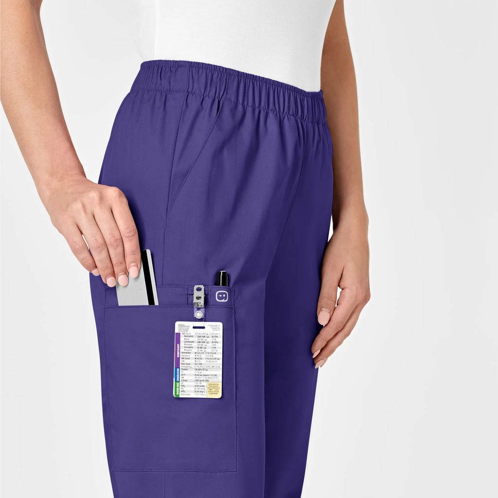 Wink Scrubs Women's Pull-On Cargo Scrub Pant Grape | scrub-supply.com