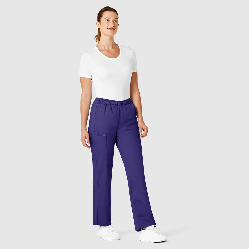 Wink Scrubs Women's Pull-On Cargo Scrub Pant Grape | scrub-supply.com