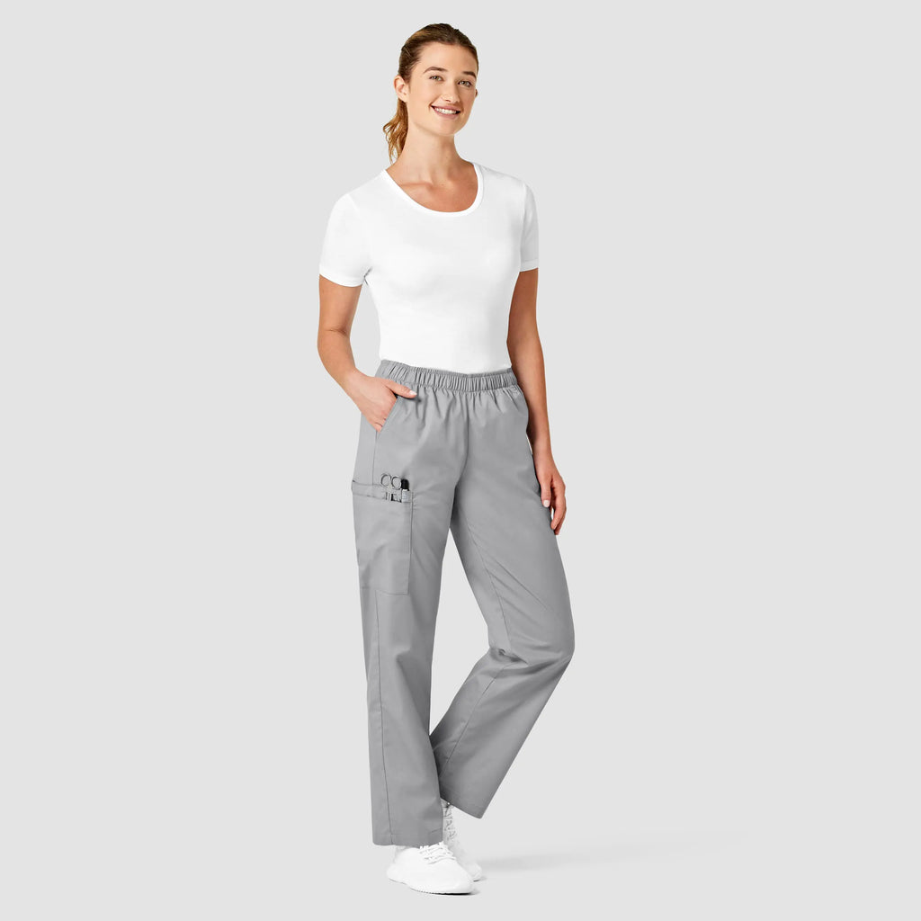 Wink Scrubs Women's Pull-On Cargo Scrub Pant Grey | scrub-supply.com