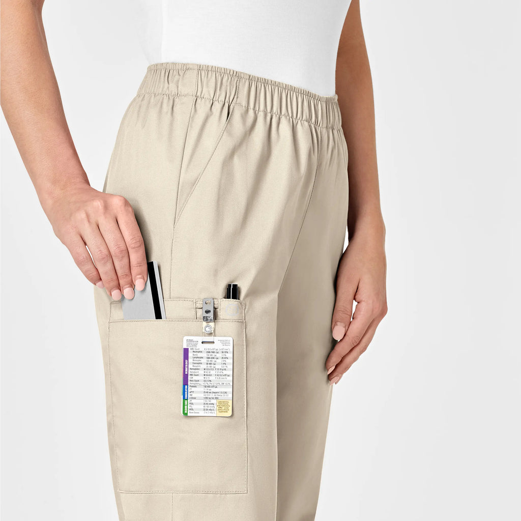 Wink Scrubs Women's Pull-On Cargo Scrub Pant Khaki | scrub-supply.com