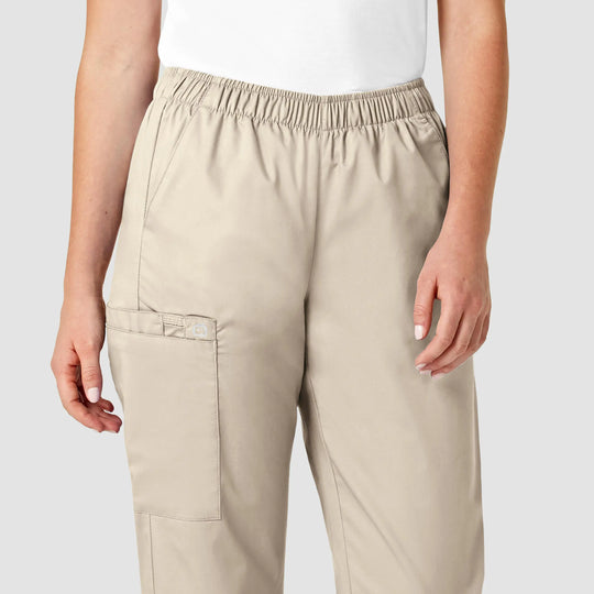 Wink Scrubs Women's Pull-On Cargo Scrub Pant Khaki | scrub-supply.com