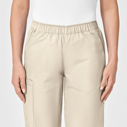 Wink Scrubs Women's Pull-On Cargo Scrub Pant Khaki | scrub-supply.com