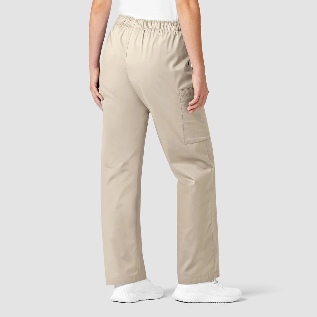 Wink Scrubs Women's Pull-On Cargo Scrub Pant Khaki | scrub-supply.com