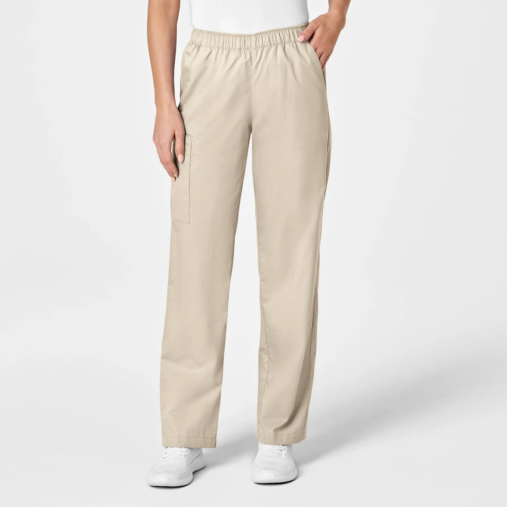 Wink Scrubs Women's Pull-On Cargo Scrub Pant Khaki | scrub-supply.com