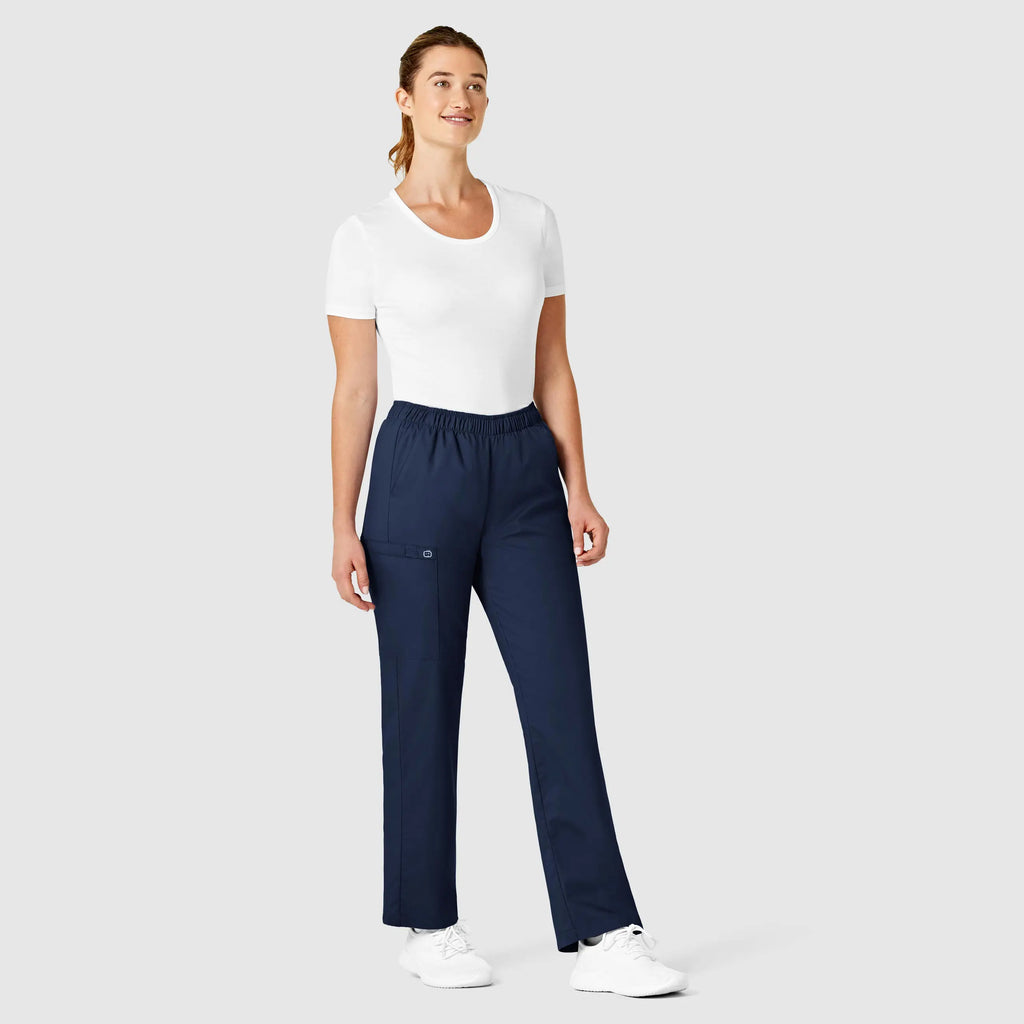 Wink Scrubs Women's Pull-On Cargo Scrub Pant Navy | scrub-supply.com