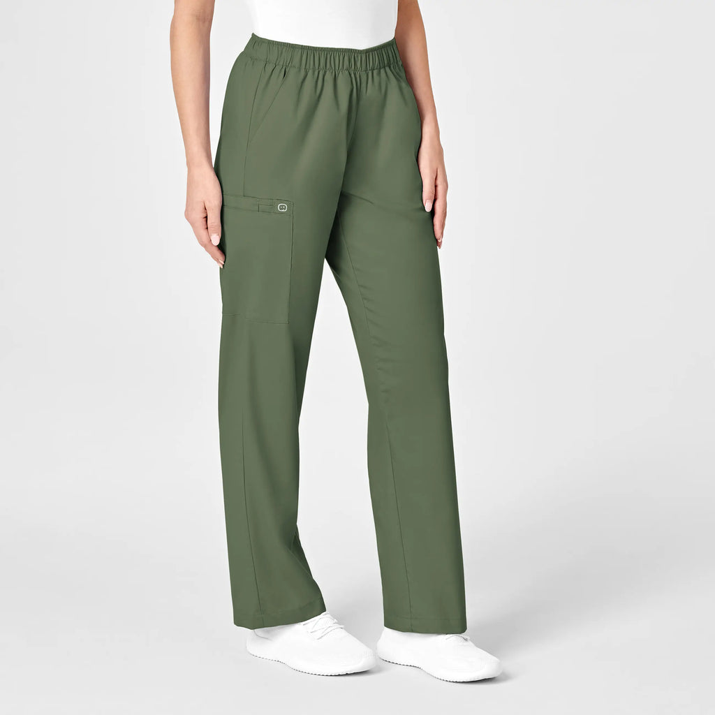 Wink Scrubs Women's Pull-On Cargo Scrub Pant Olive | scrub-supply.com