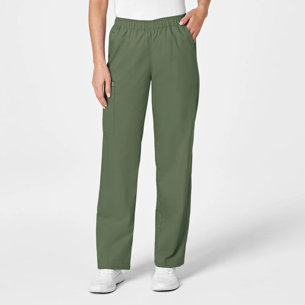 Wink Scrubs Women's Pull-On Cargo Scrub Pant Olive | scrub-supply.com