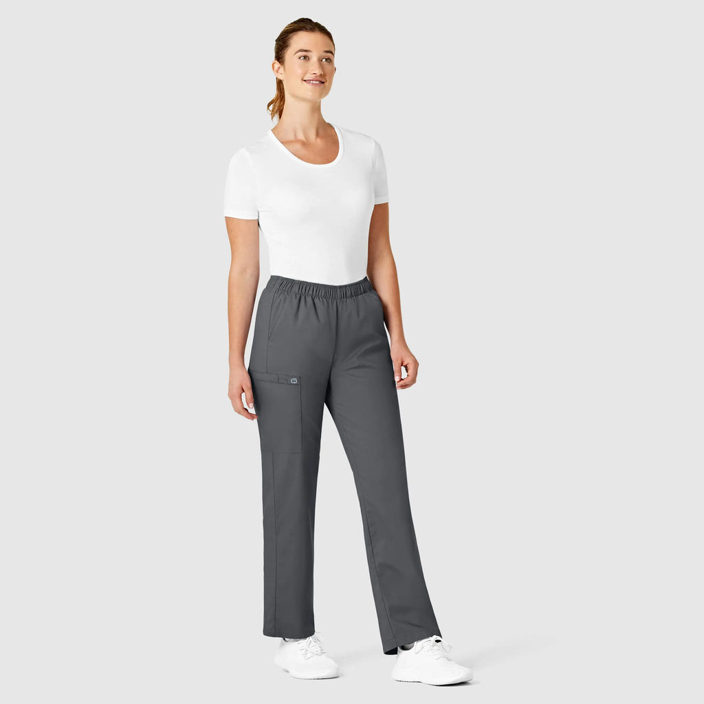 Wink Scrubs Women's Pull-On Cargo Scrub Pant Pewter | scrub-supply.com