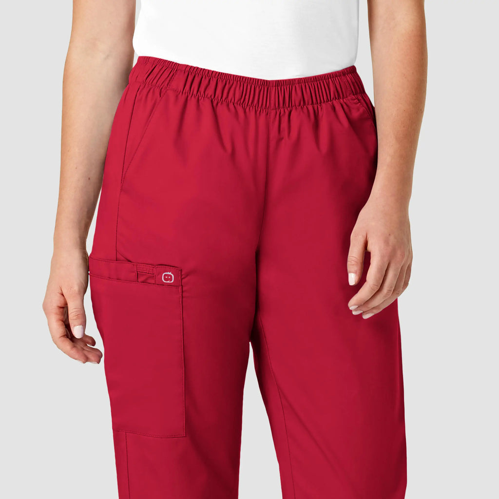 Wink Scrubs Women's Pull-On Cargo Scrub Pant Red | scrub-supply.com