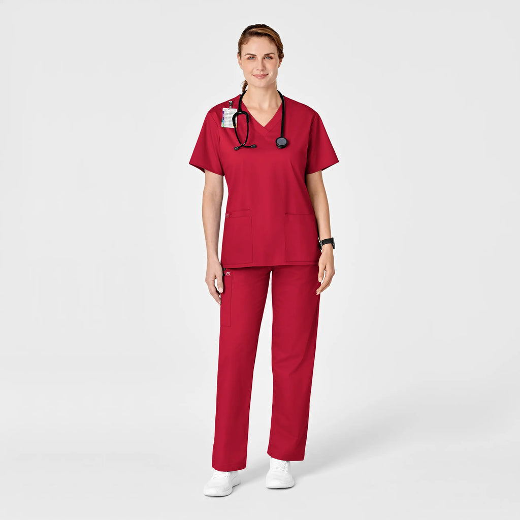 Wink Scrubs Women's Pull-On Cargo Scrub Pant Red | scrub-supply.com