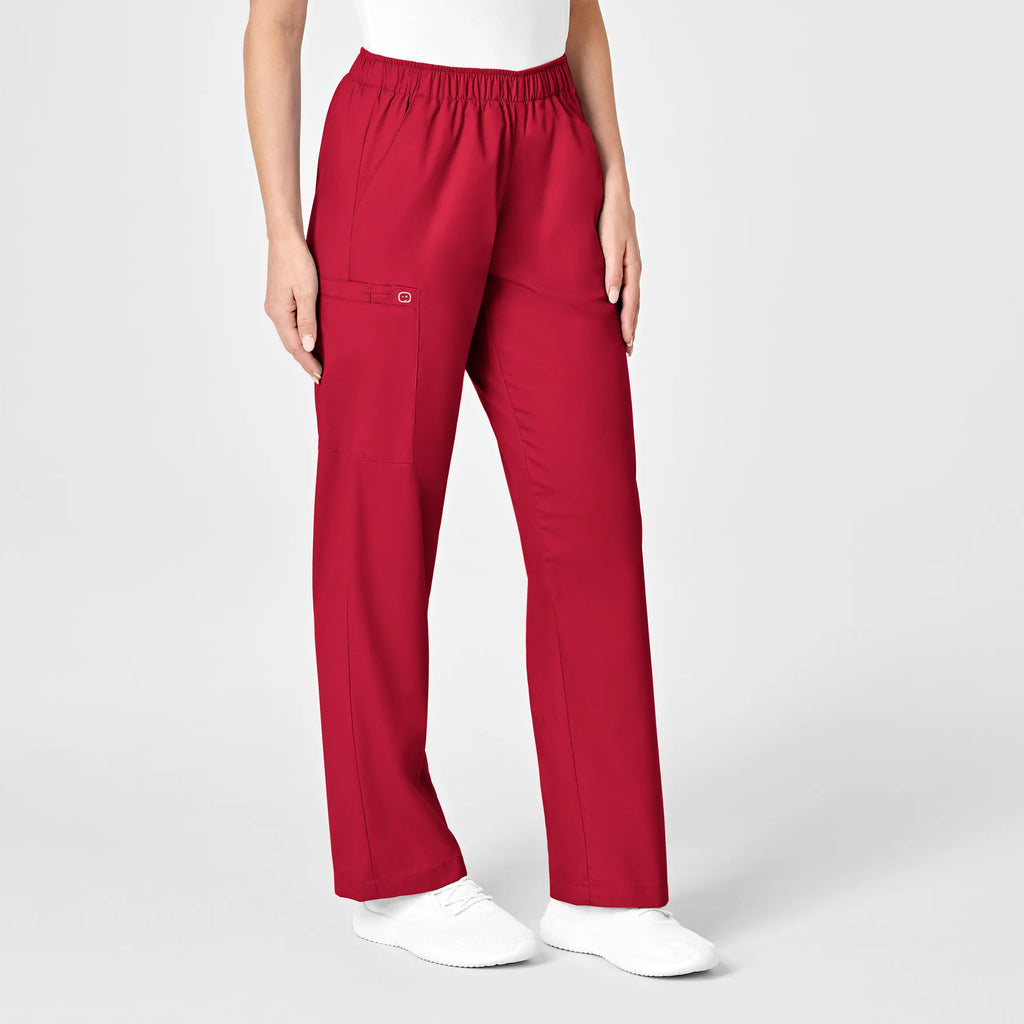 Wink Scrubs Women's Pull-On Cargo Scrub Pant Red | scrub-supply.com