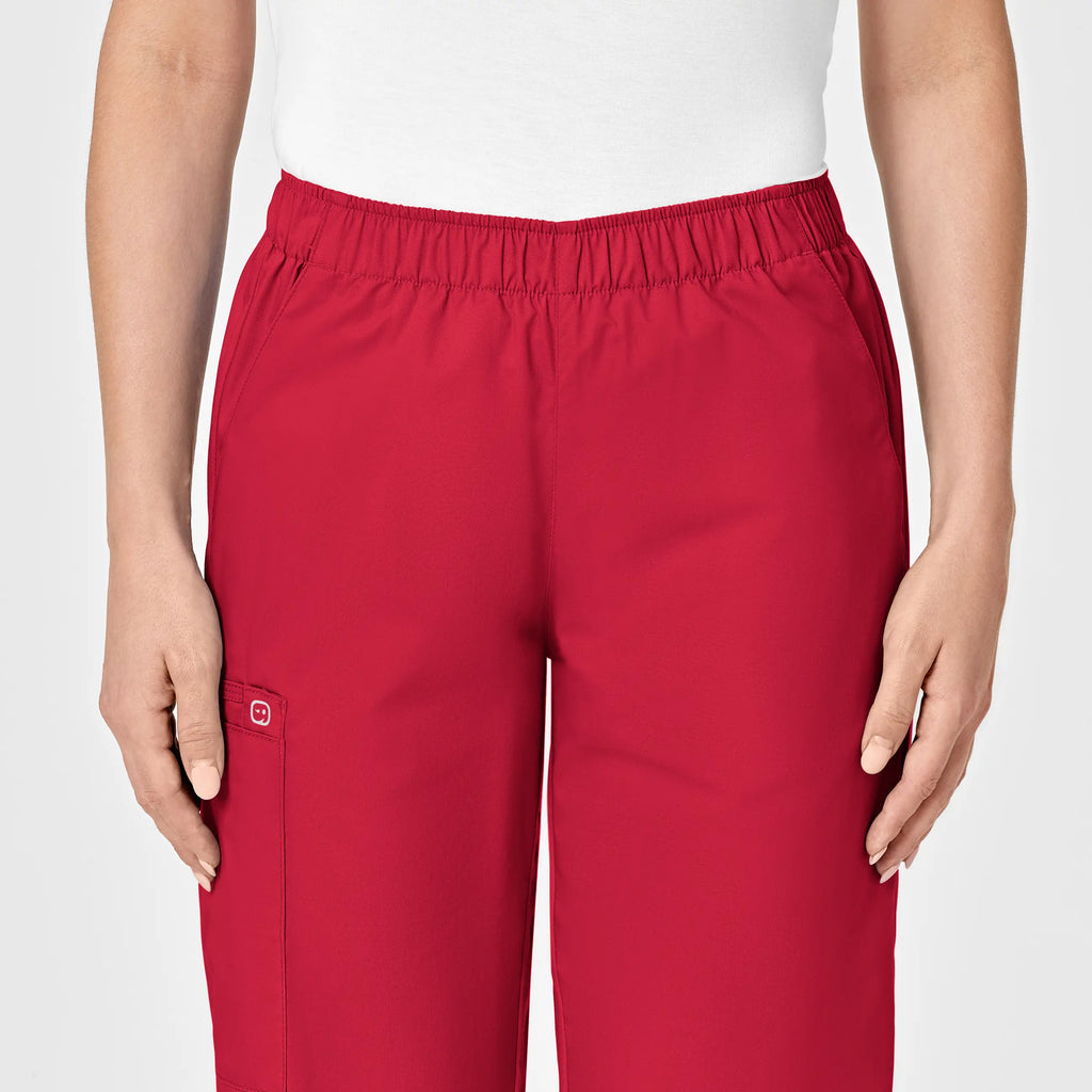 Wink Scrubs Women's Pull-On Cargo Scrub Pant Red | scrub-supply.com