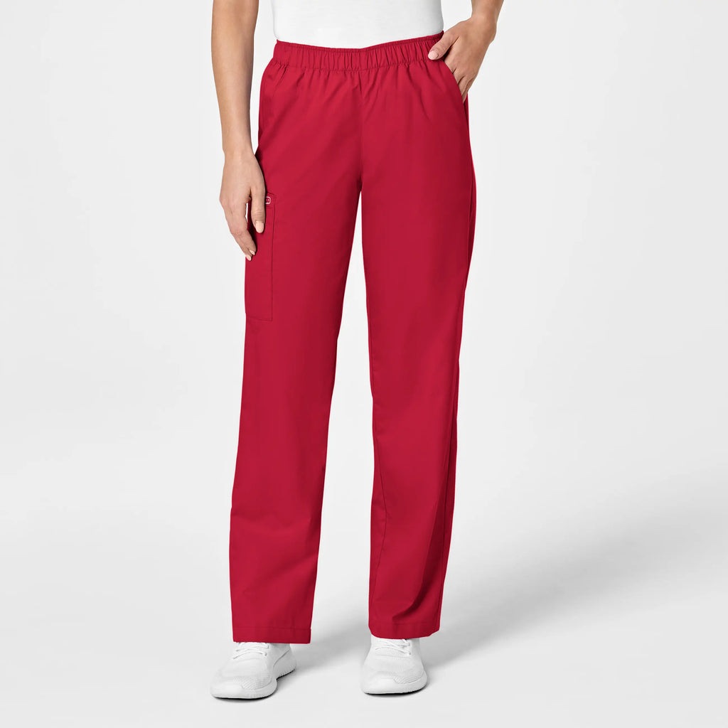 Wink Scrubs Women's Pull-On Cargo Scrub Pant Red | scrub-supply.com