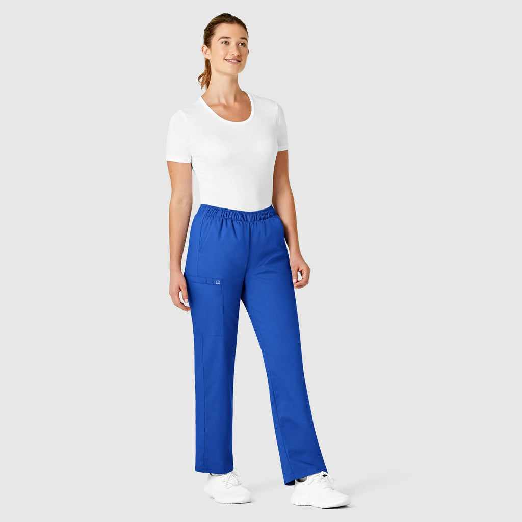 Wink Scrubs Women's Pull-On Cargo Scrub Pant Royal Blue | scrub-supply.com