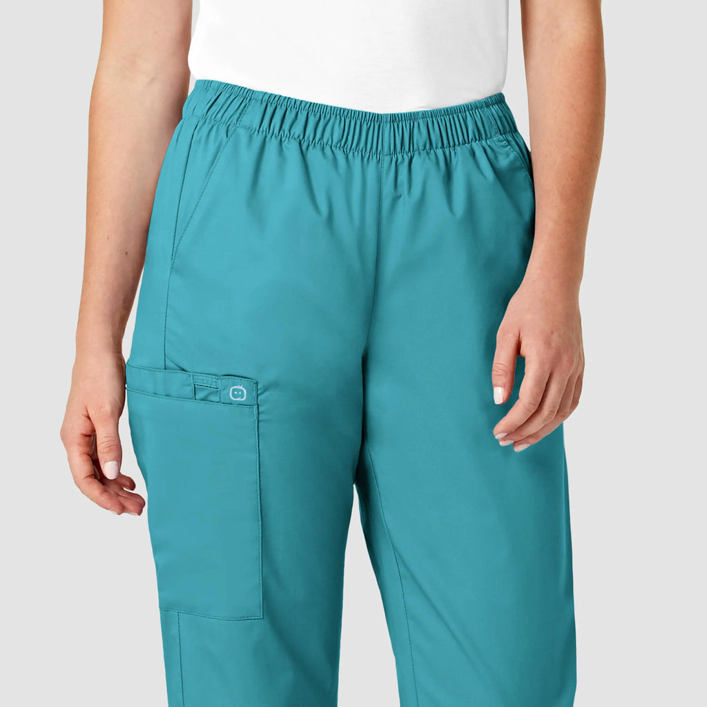 Wink Scrubs Women's Pull-On Cargo Scrub Pant Teal | scrub-supply.com