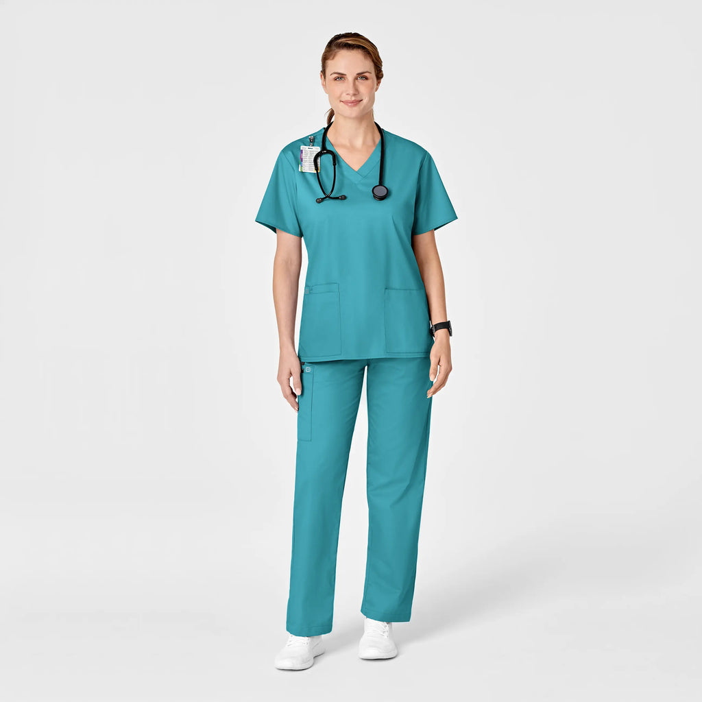 Wink Scrubs Women's Pull-On Cargo Scrub Pant Teal | scrub-supply.com