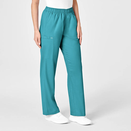 Wink Scrubs Women's Pull-On Cargo Scrub Pant Teal | scrub-supply.com
