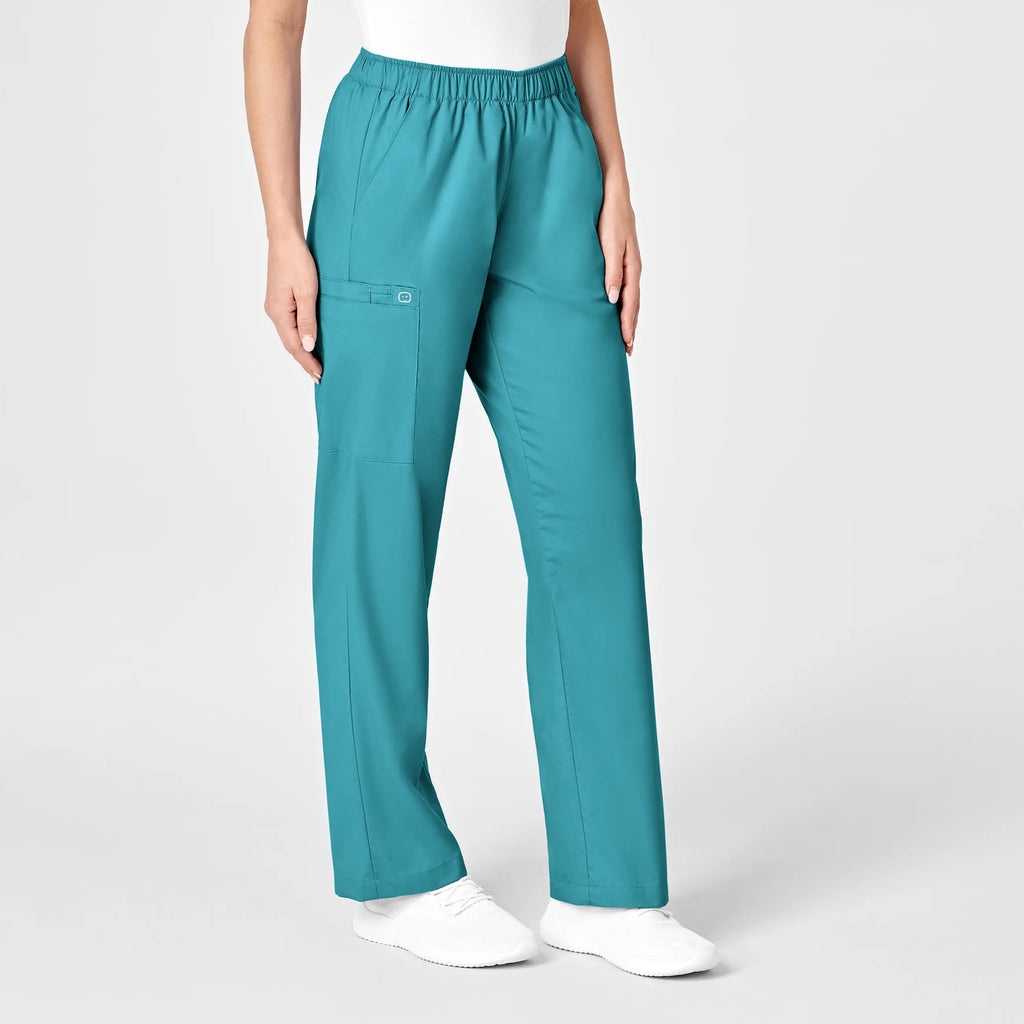 Wink Scrubs Women's Pull-On Cargo Scrub Pant Teal | scrub-supply.com