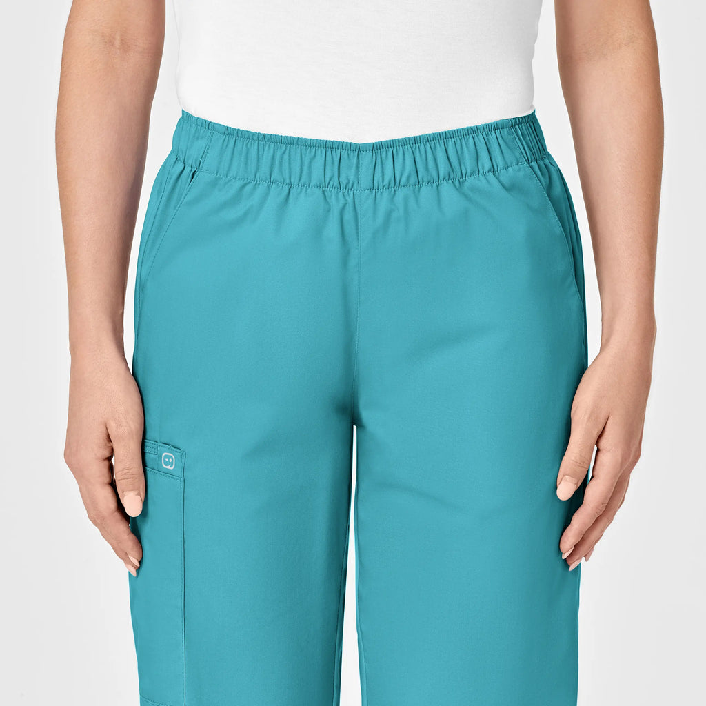 Wink Scrubs Women's Pull-On Cargo Scrub Pant Teal | scrub-supply.com