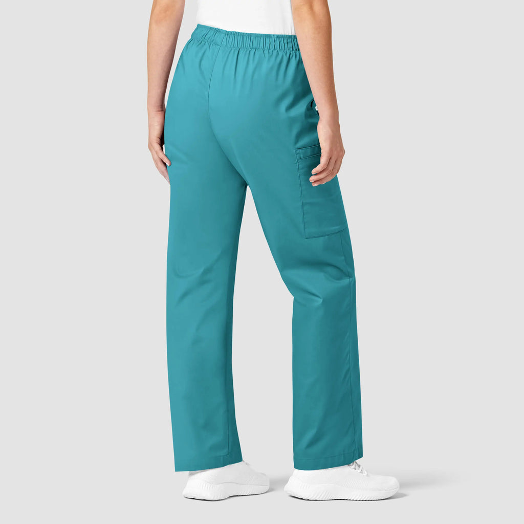 Wink Scrubs Women's Pull-On Cargo Scrub Pant Teal | scrub-supply.com