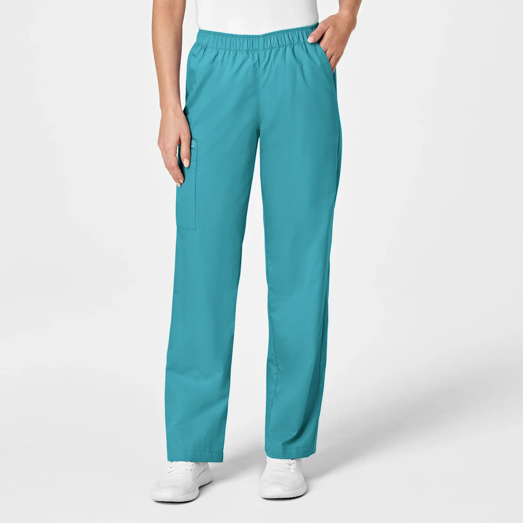 Wink Scrubs Women's Pull-On Cargo Scrub Pant Teal | scrub-supply.com