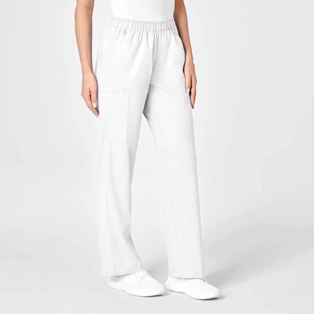 Wink Scrubs Women's Pull-On Cargo Scrub Pant White | scrub-supply.com