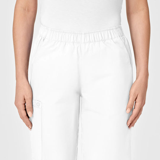 Wink Scrubs Women's Pull-On Cargo Scrub Pant White | scrub-supply.com
