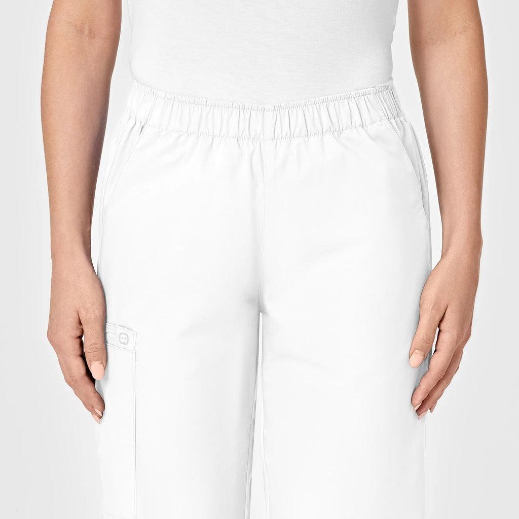 Wink Scrubs Women's Pull-On Cargo Scrub Pant White | scrub-supply.com