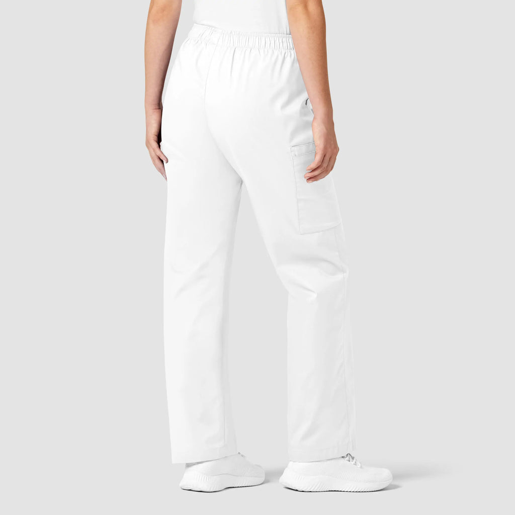 Wink Scrubs Women's Pull-On Cargo Scrub Pant White | scrub-supply.com