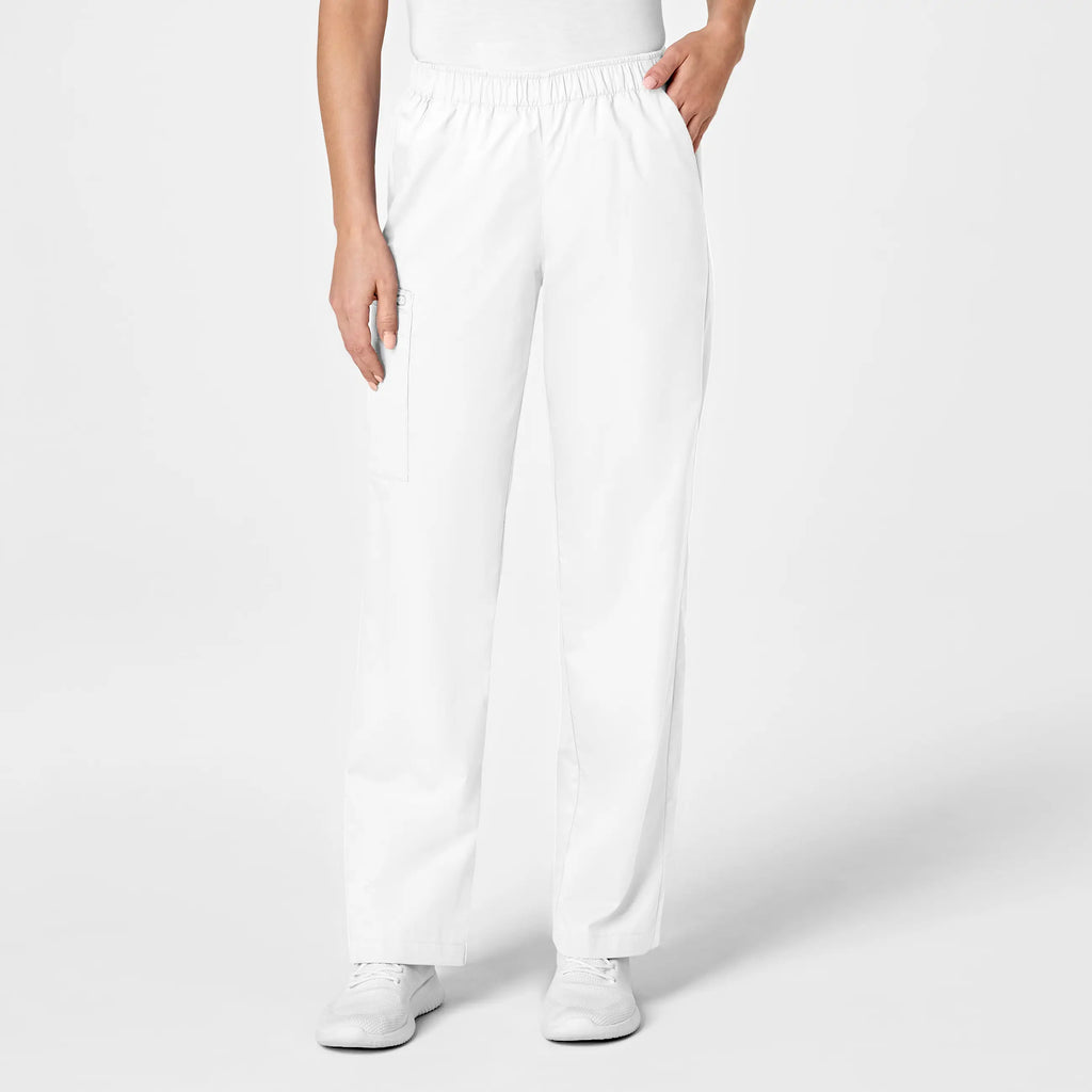 Wink Scrubs Women's Pull-On Cargo Scrub Pant White | scrub-supply.com