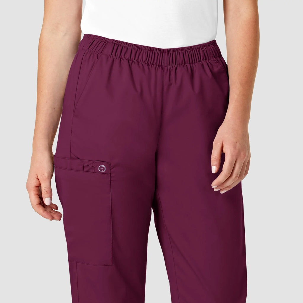 Wink Scrubs Women's Pull-On Cargo Scrub Pant Wine | scrub-supply.com