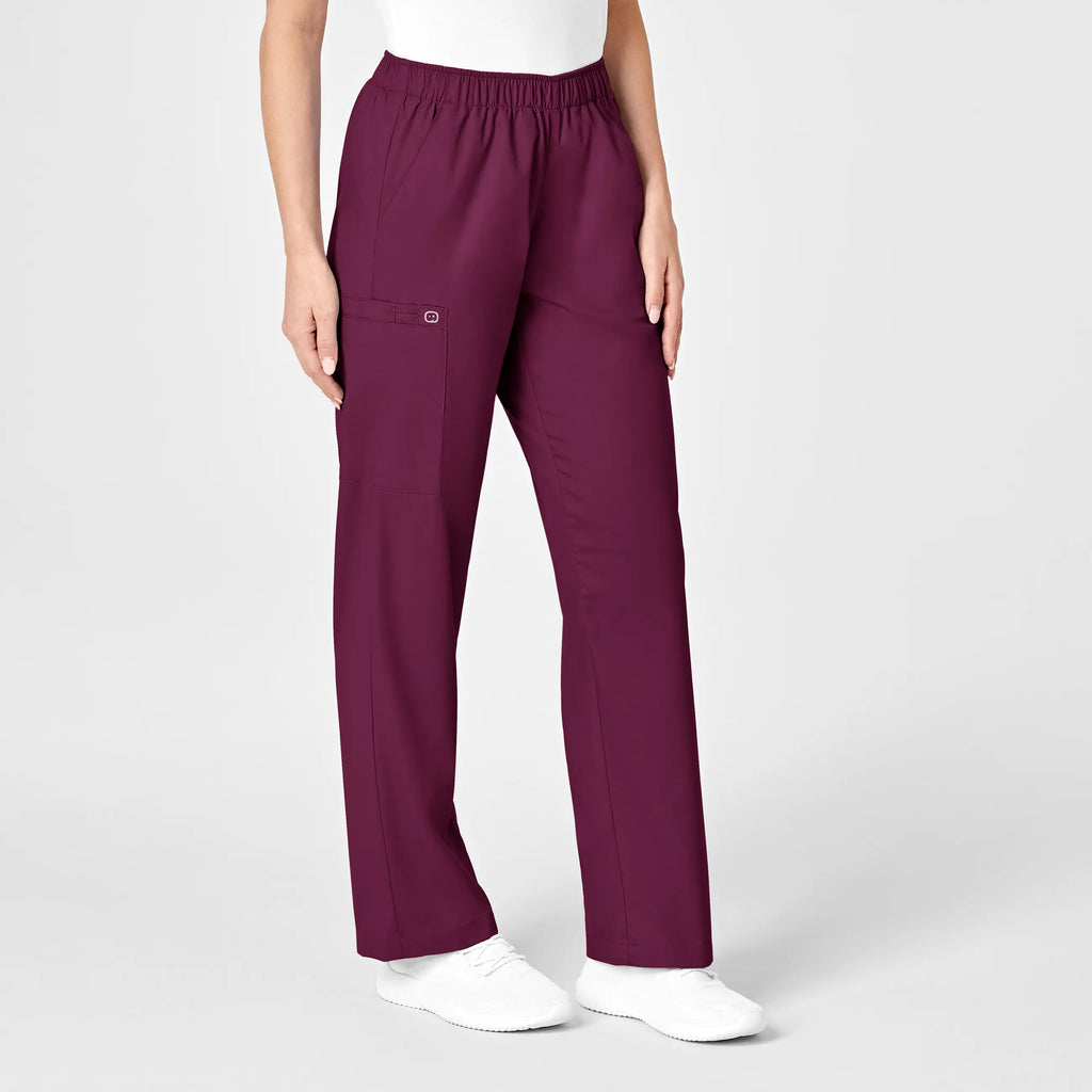 Wink Scrubs Women's Pull-On Cargo Scrub Pant Wine | scrub-supply.com