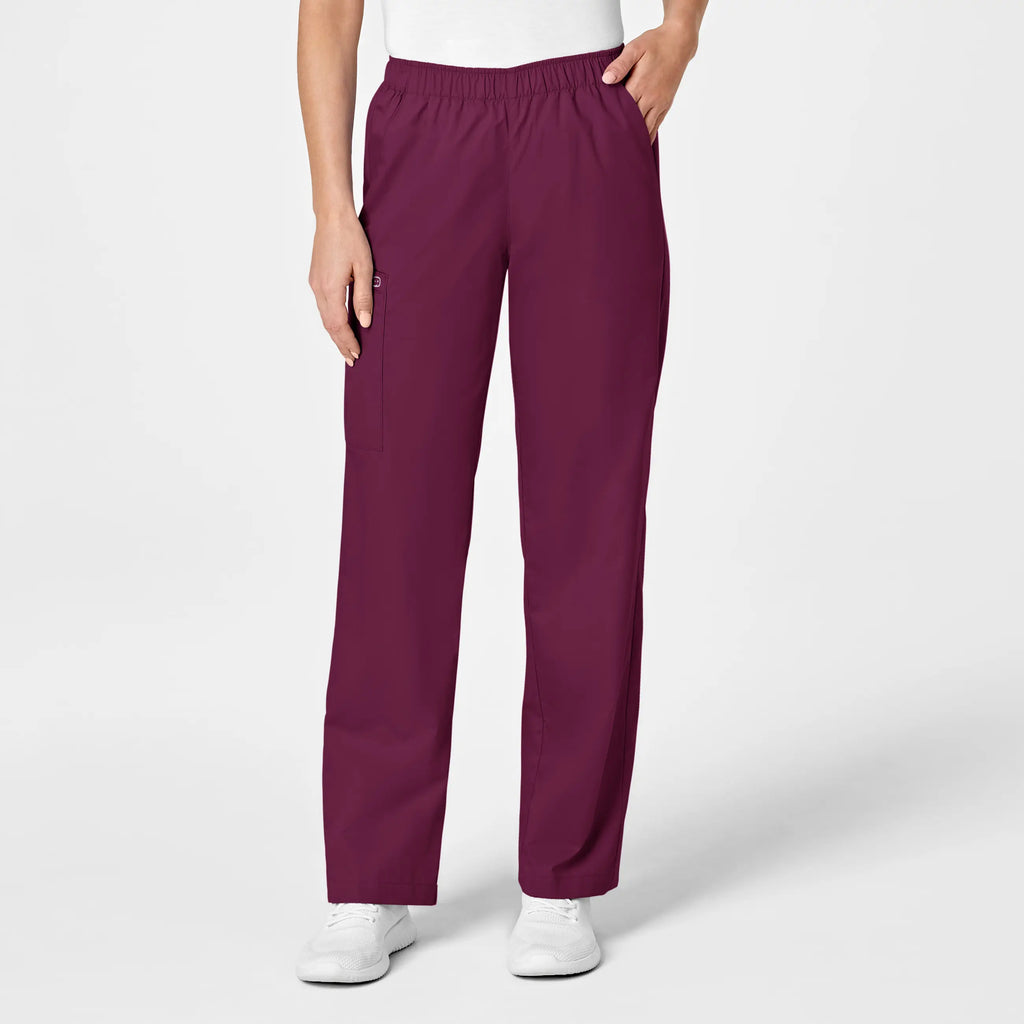 Wink Scrubs Women's Pull-On Cargo Scrub Pant Wine | scrub-supply.com