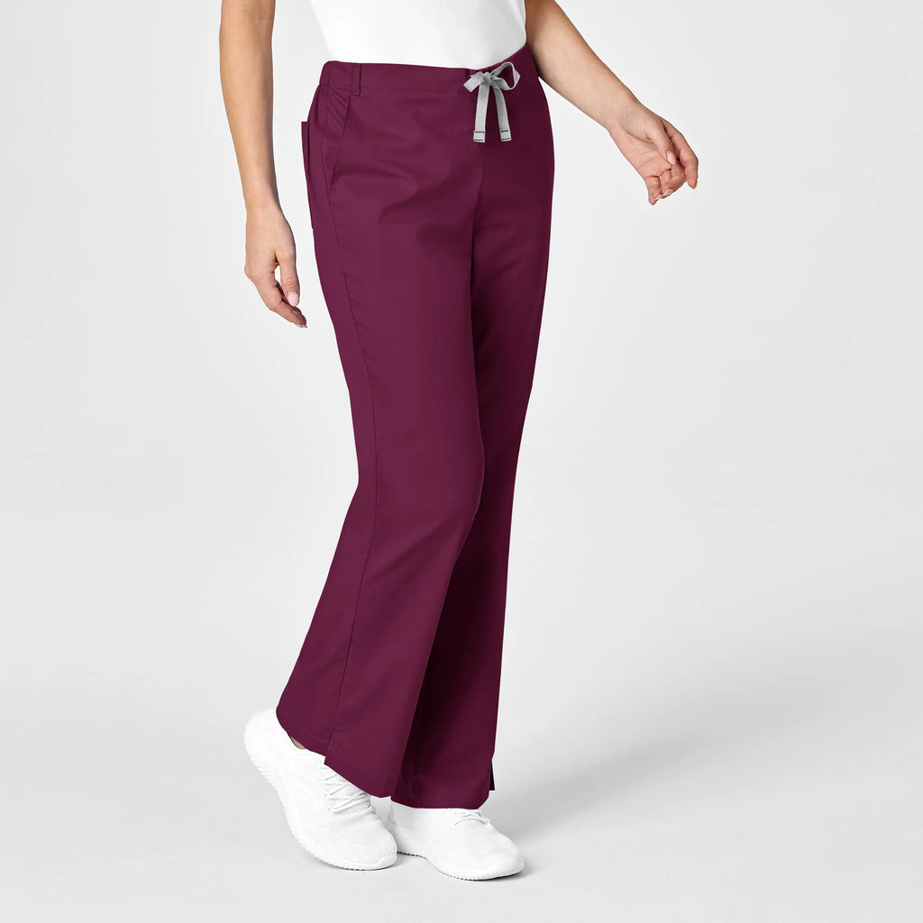 Wink Scrubs Women's Flare Leg Scrub Pant Wine | scrub-supply.com