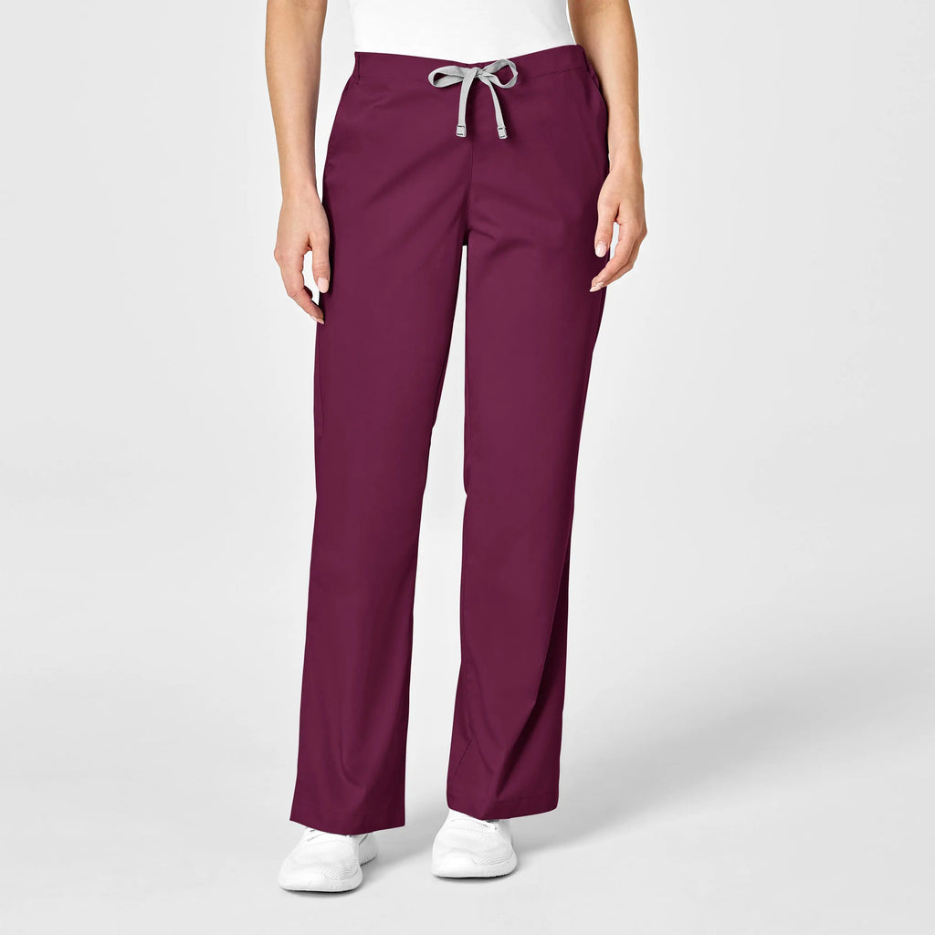 Wink Scrubs Women's Flare Leg Scrub Pant Wine | scrub-supply.com