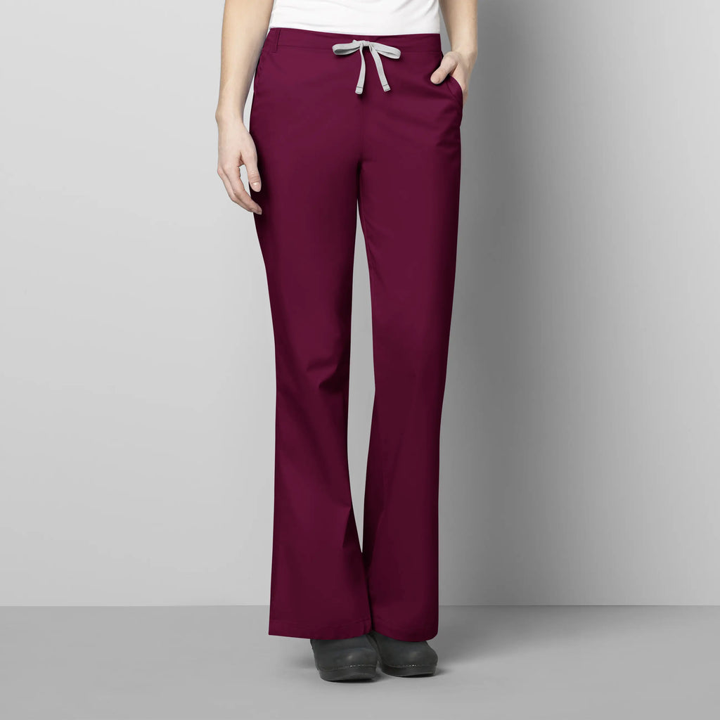 Wink Scrubs Women's Flare Leg Scrub Pant Wine | scrub-supply.com