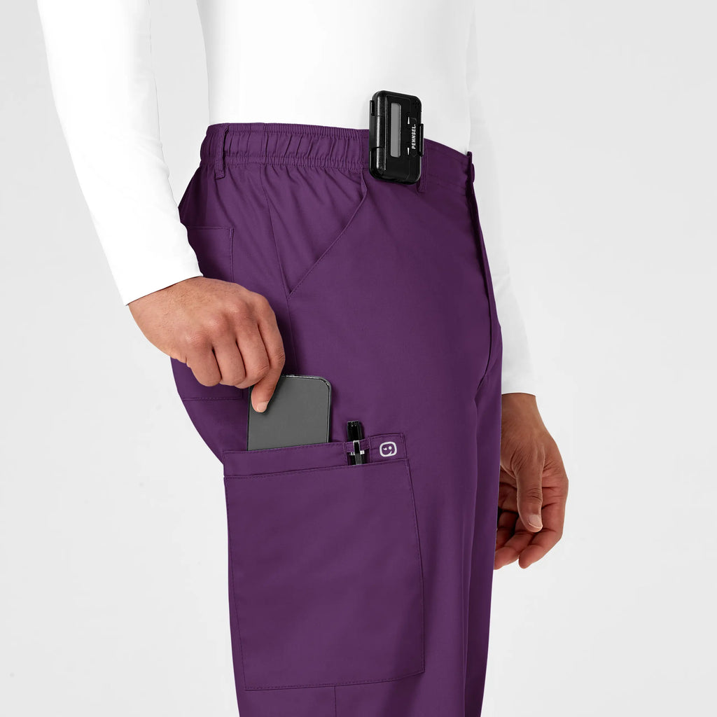 Wink Scrubs Men's WonderWORK Cargo Scrub Pant Eggplant | scrub-supply.com