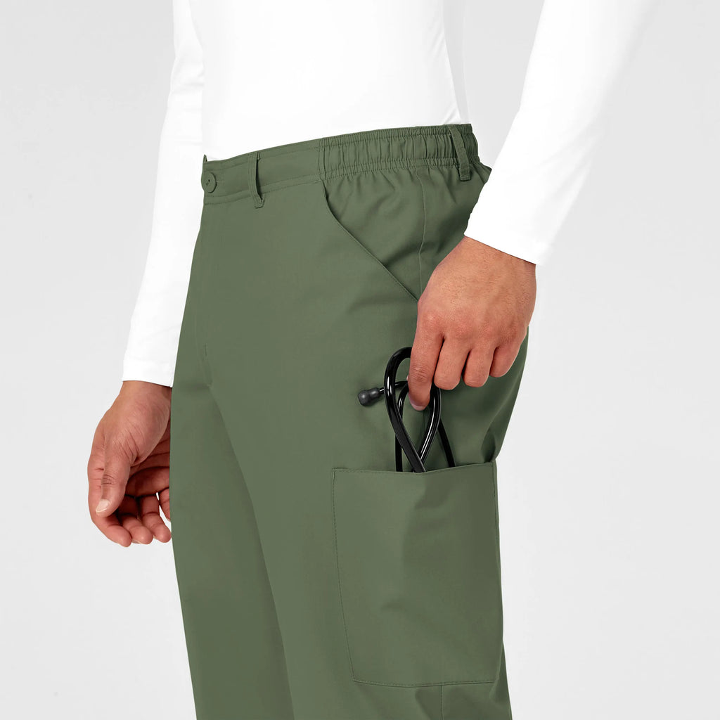 Wink Scrubs Men's WonderWORK Cargo Scrub Pant Olive | scrub-supply.com