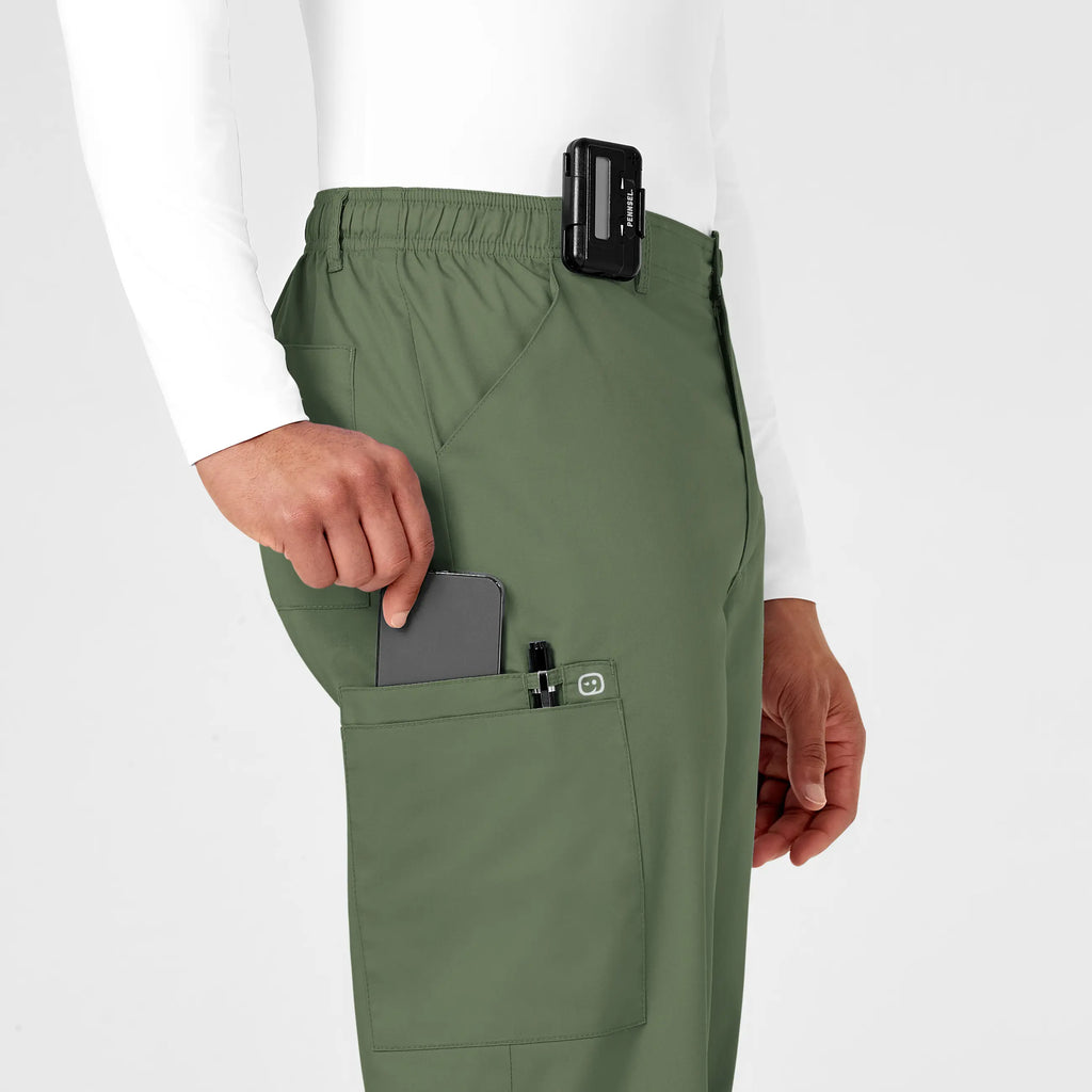 Wink Scrubs Men's WonderWORK Cargo Scrub Pant Olive | scrub-supply.com