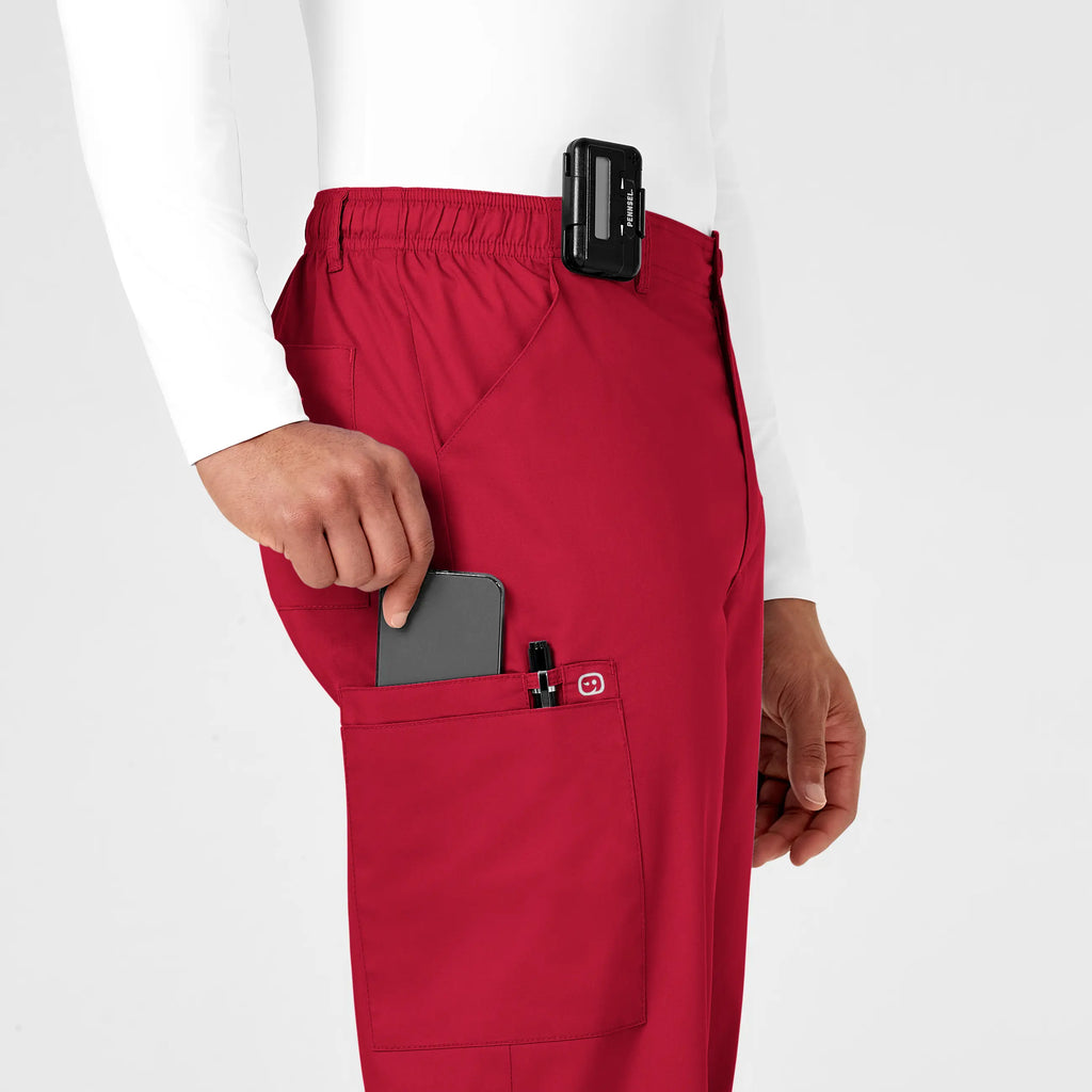 Wink Scrubs Men's WonderWORK Cargo Scrub Pant Red | scrub-supply.com