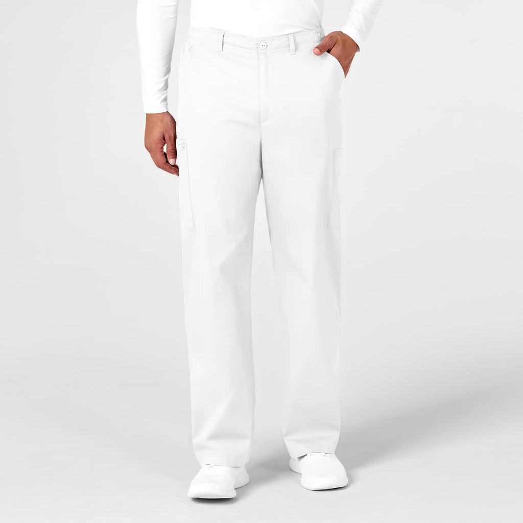 Wink Scrubs Men's WonderWORK Cargo Scrub Pant White | scrub-supply.com