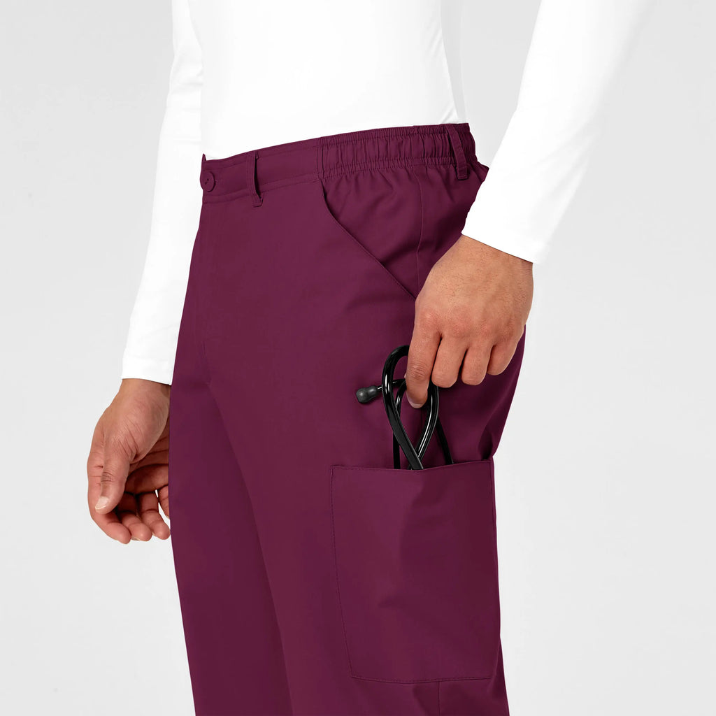 Wink Scrubs Men's WonderWORK Cargo Scrub Pant Wine | scrub-supply.com