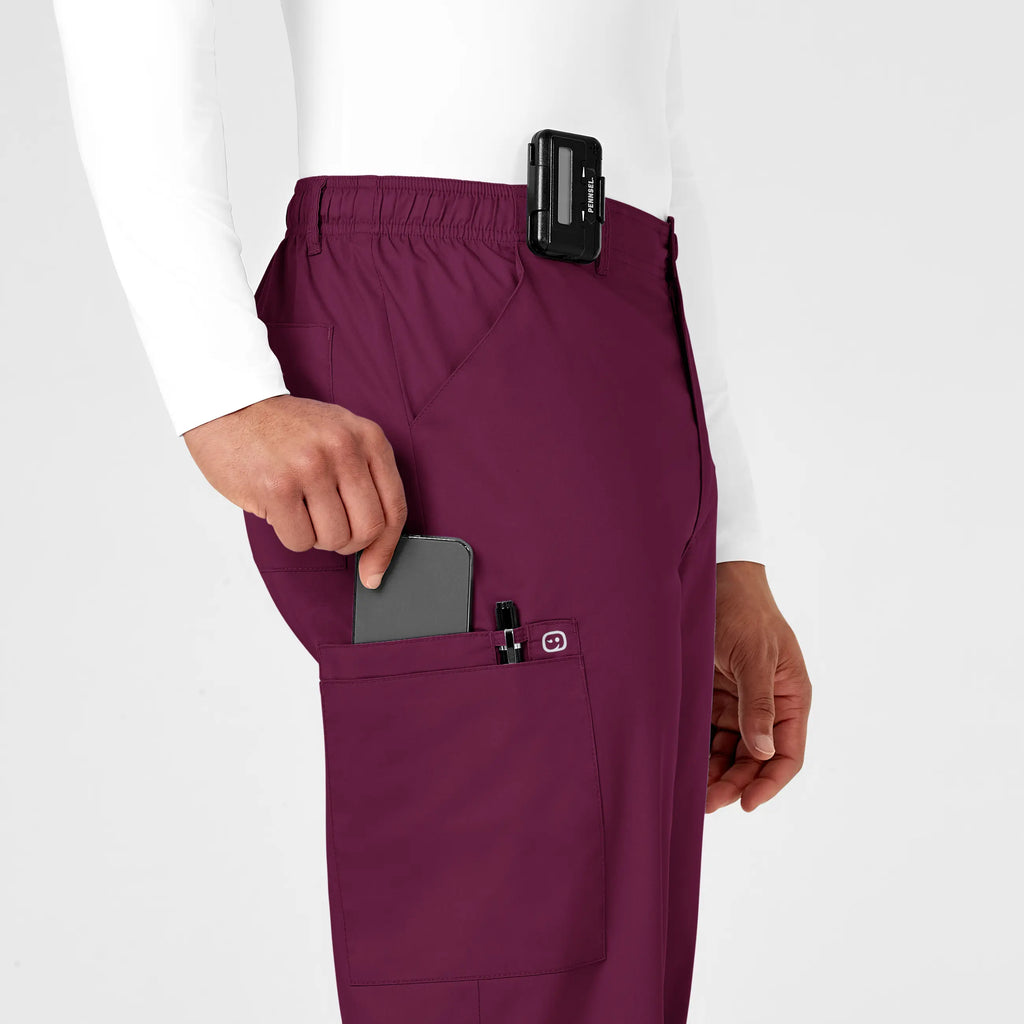 Wink Scrubs Men's WonderWORK Cargo Scrub Pant Wine | scrub-supply.com