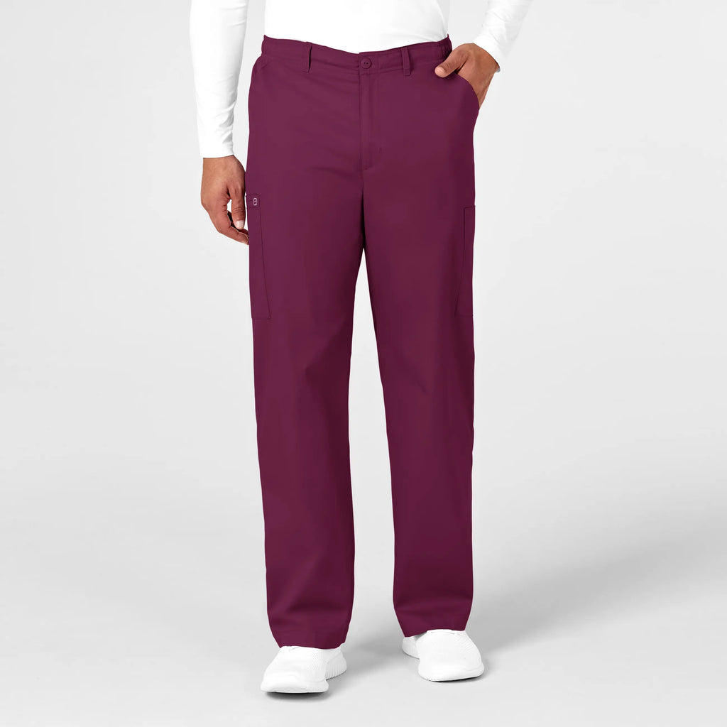 Wink Scrubs Men's WonderWORK Cargo Scrub Pant Wine | scrub-supply.com