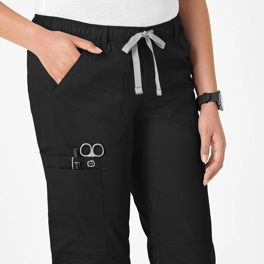 Wink Scrubs Women's Straight Leg Cargo Scrub Pant Black | scrub-supply.com